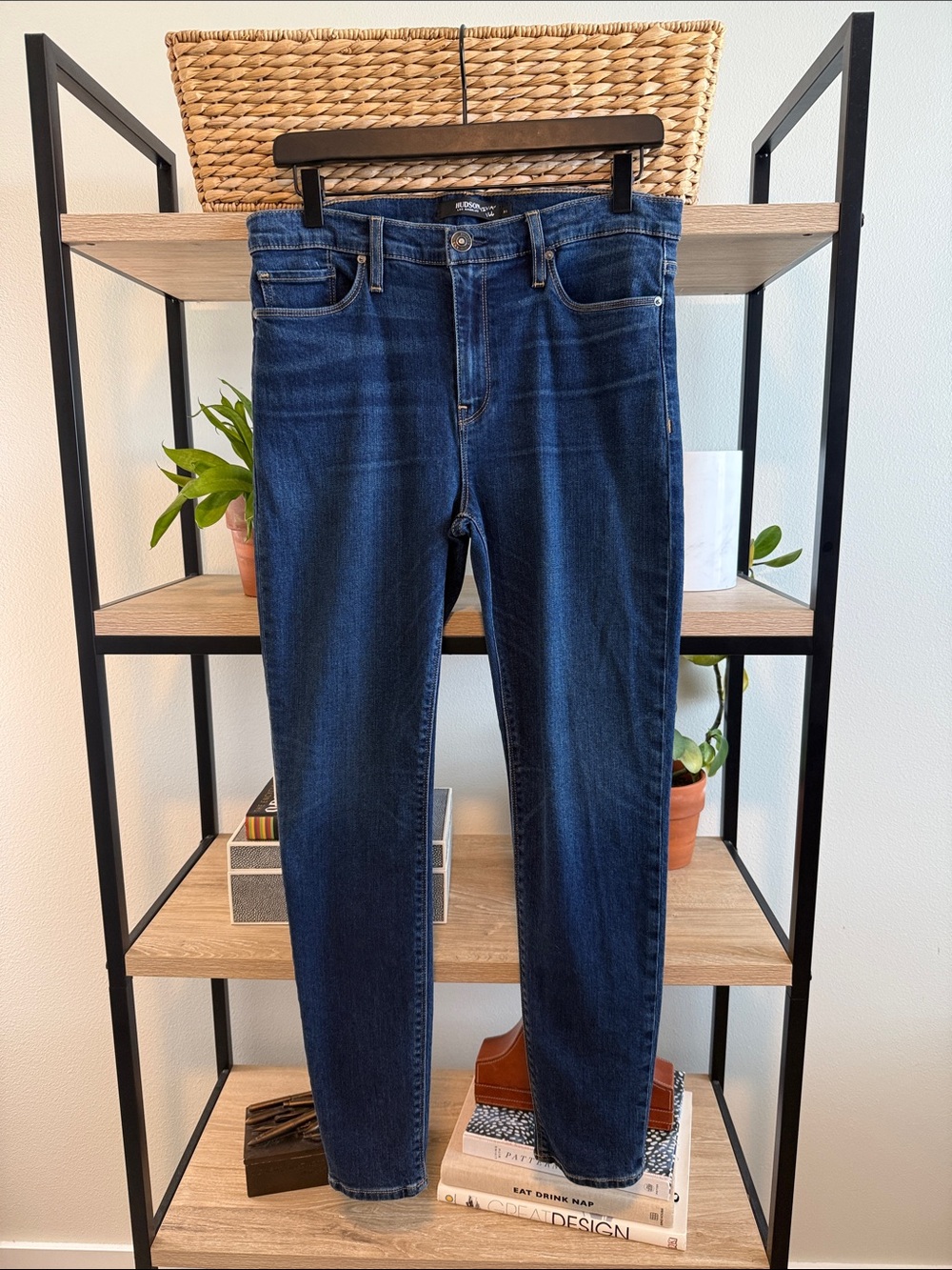 Hudson Nico Super Skinny Mid-Rise Dark Wash Jeans, 31
